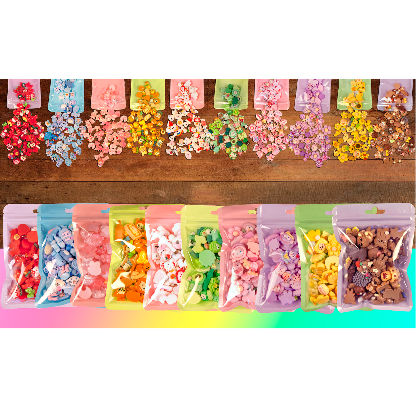 Premium Decoden Kawaii Flatback Resin Charms | 50 Count Red | by Whimsy DIY Studio