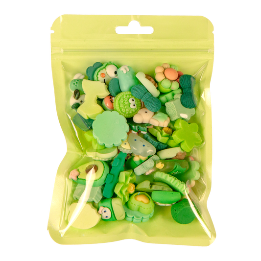 Premium Decoden Kawaii Flatback Resin Charms | 50 Count Green | by Whimsy DIY Studio