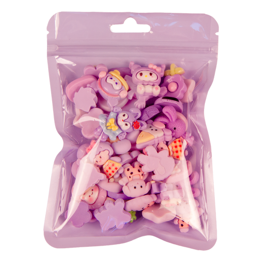 Premium Decoden Kawaii Flatback Resin Charms | 50 Count Purple | by Whimsy DIY Studio