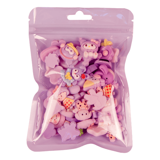 Premium Decoden Kawaii Flatback Resin Charms | 50 Count Purple | by Whimsy DIY Studio - Whimsy DIY Studio