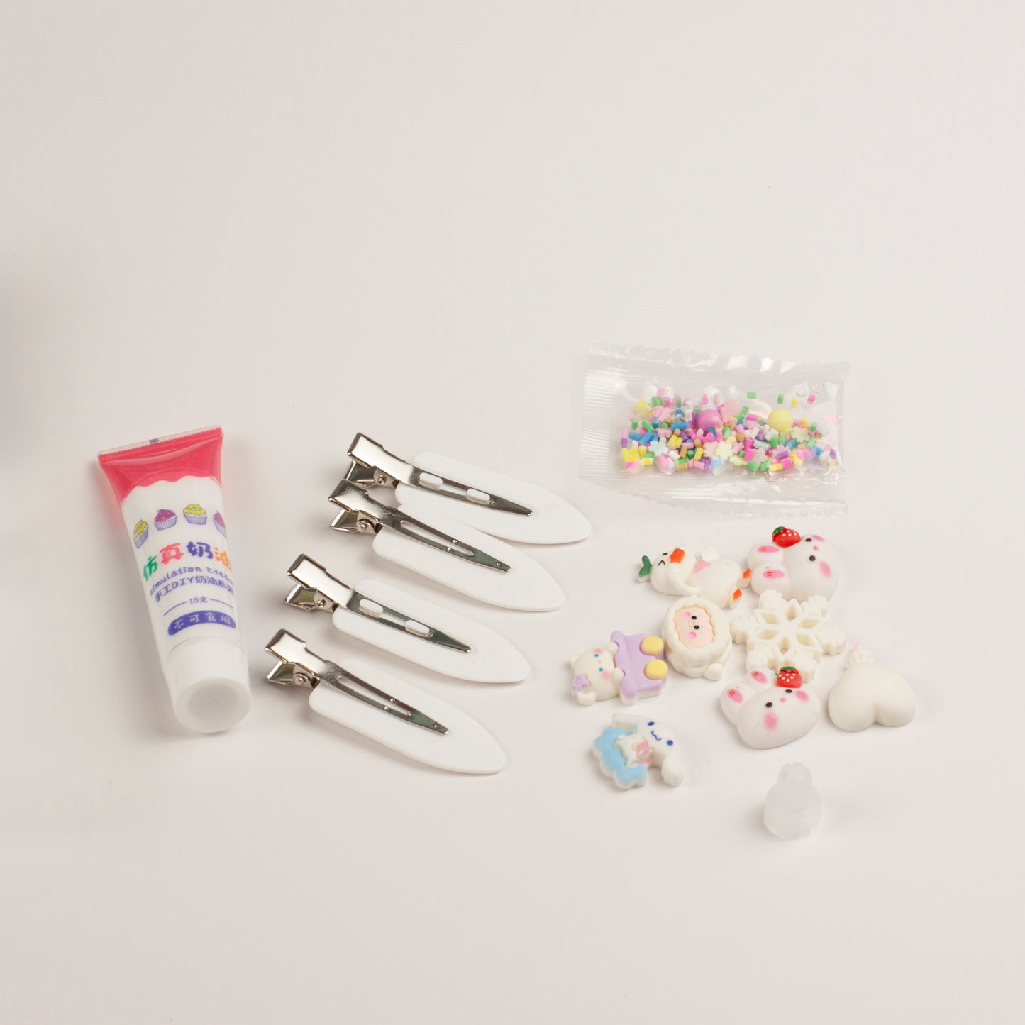 Whimsy Small Decoden Hair Clip Kit - White