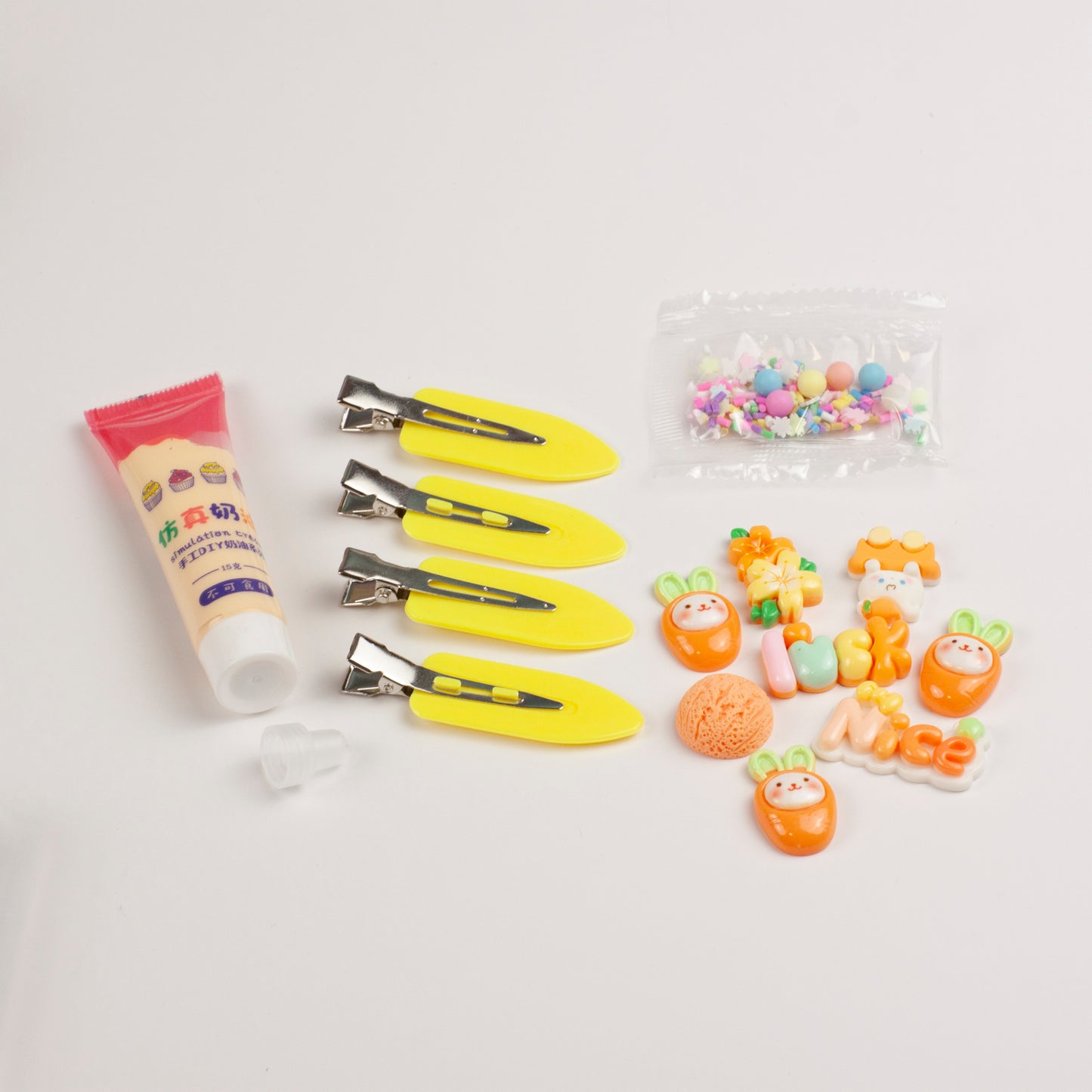 Whimsy Small Decoden Hair Clip Kit - Orange