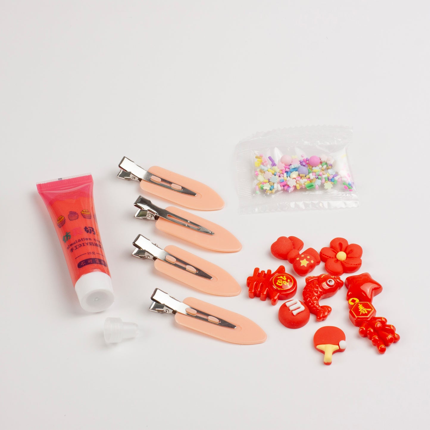Whimsy Small Decoden Hair Clip Kit - Red
