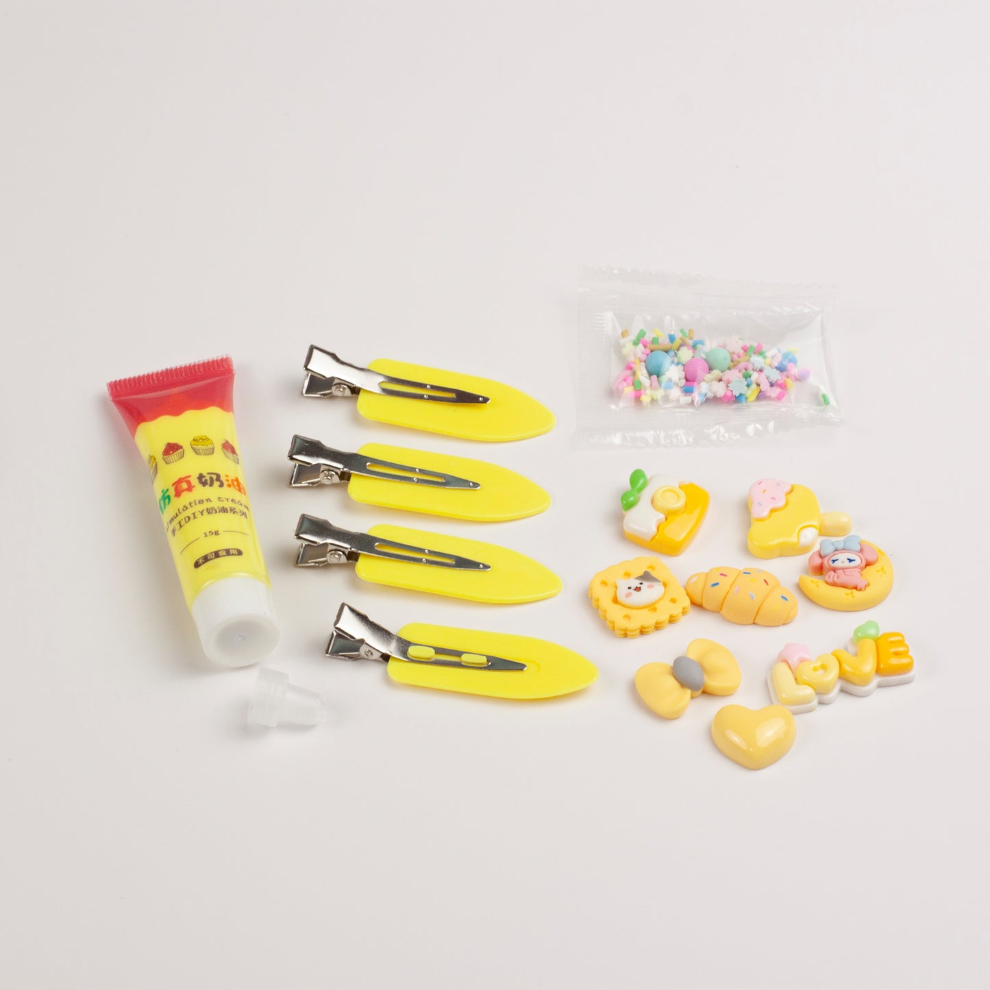 Whimsy Small Decoden Hair Clip Kit - Yellow