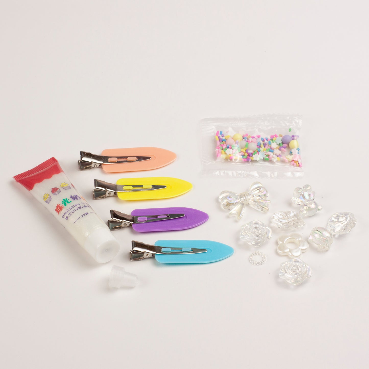Whimsy Small Decoden Hair Clip Kit - Iridescent Clear
