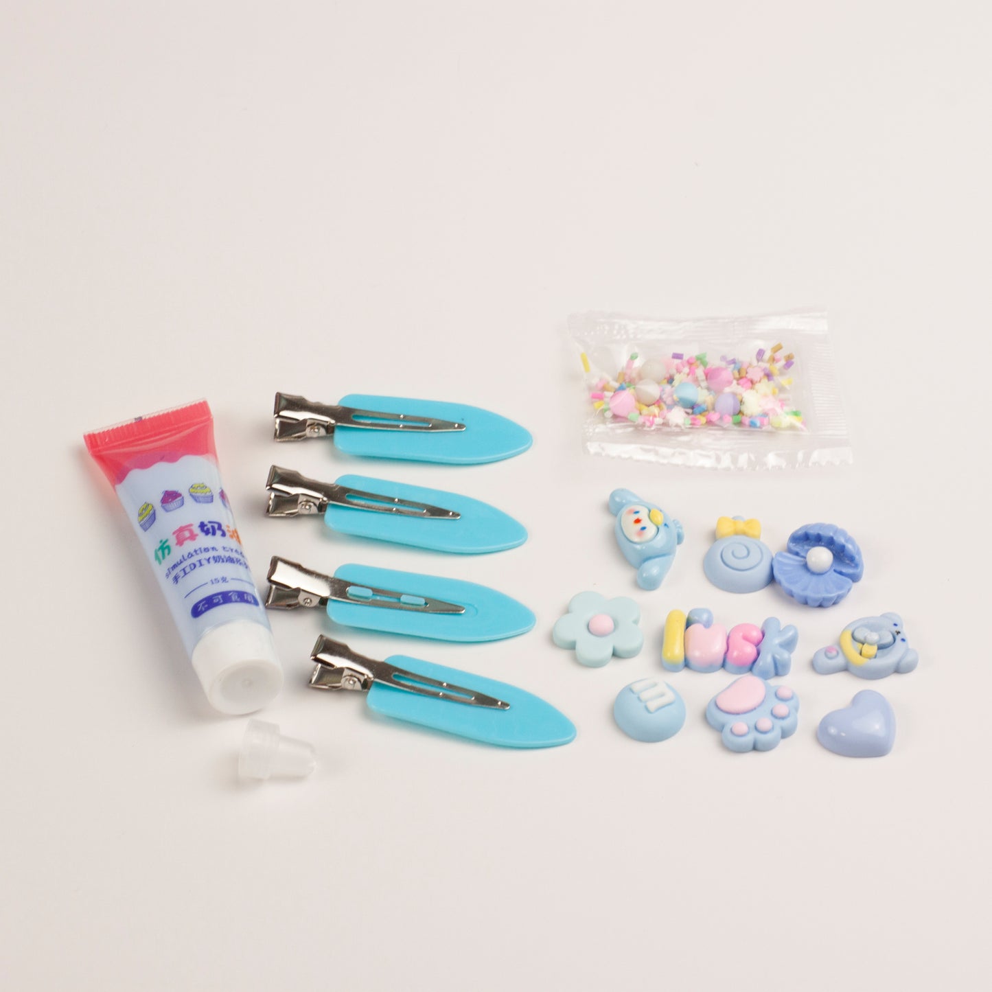 Whimsy Small Decoden Hair Clip Kit - Blue