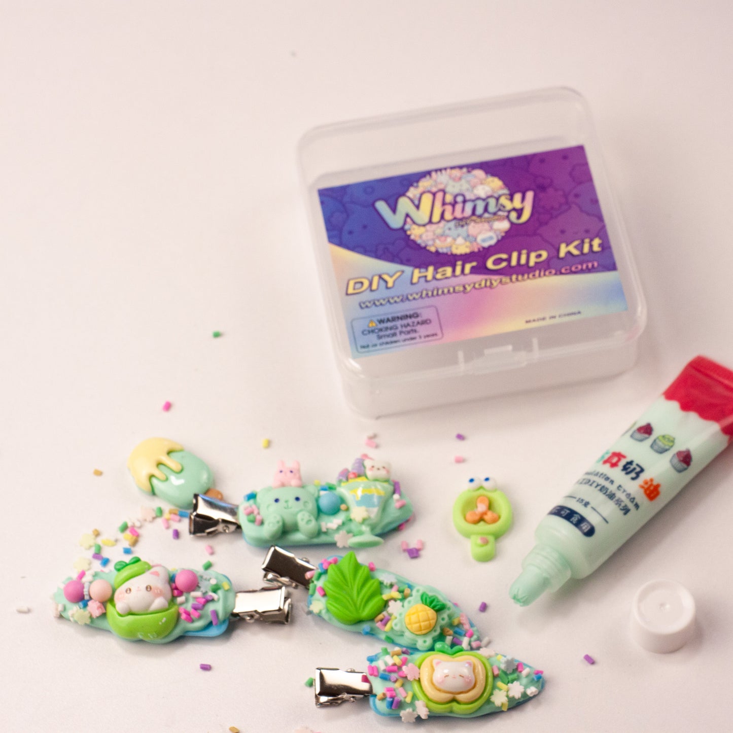 Whimsy Small Decoden Hair Clip Kit - Green