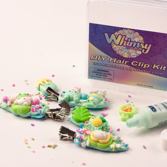 Whimsy Small DIY Decoden Kawaii Hair Clip Kit | Green