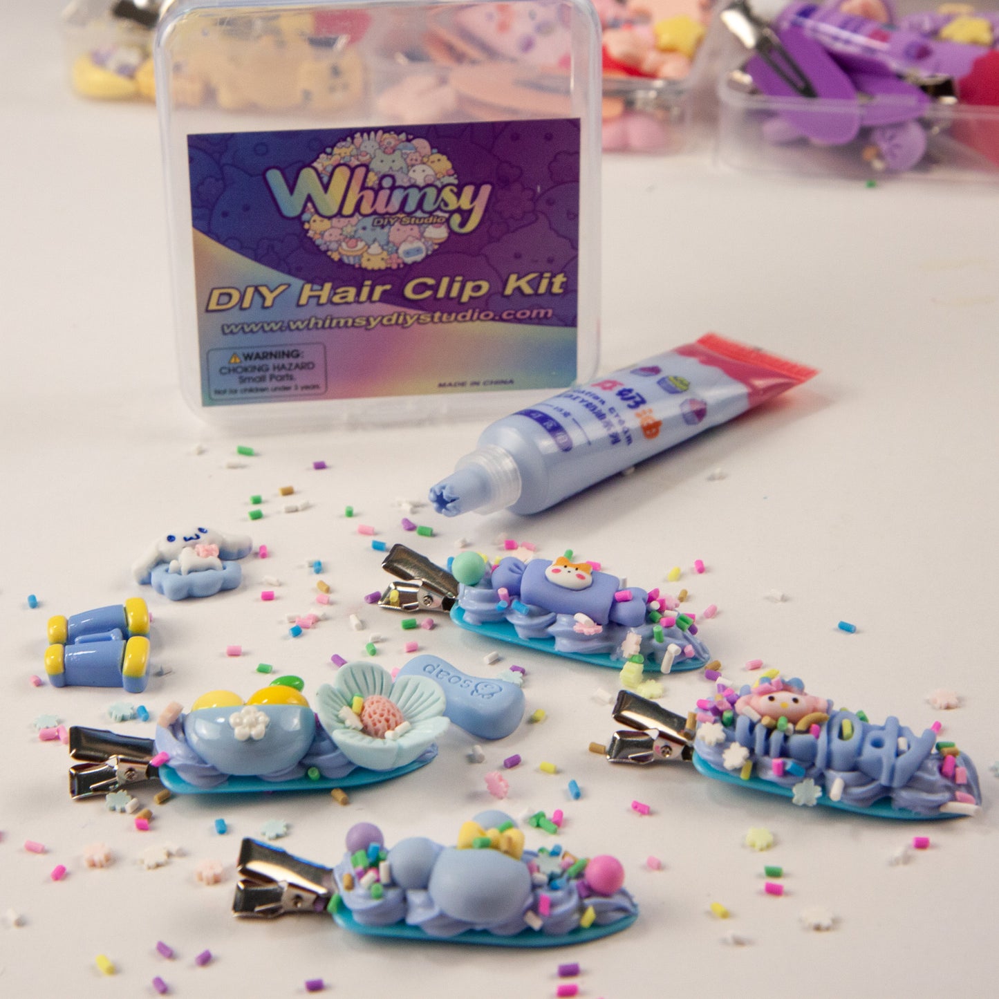 Whimsy Small Decoden Hair Clip Kit - Blue