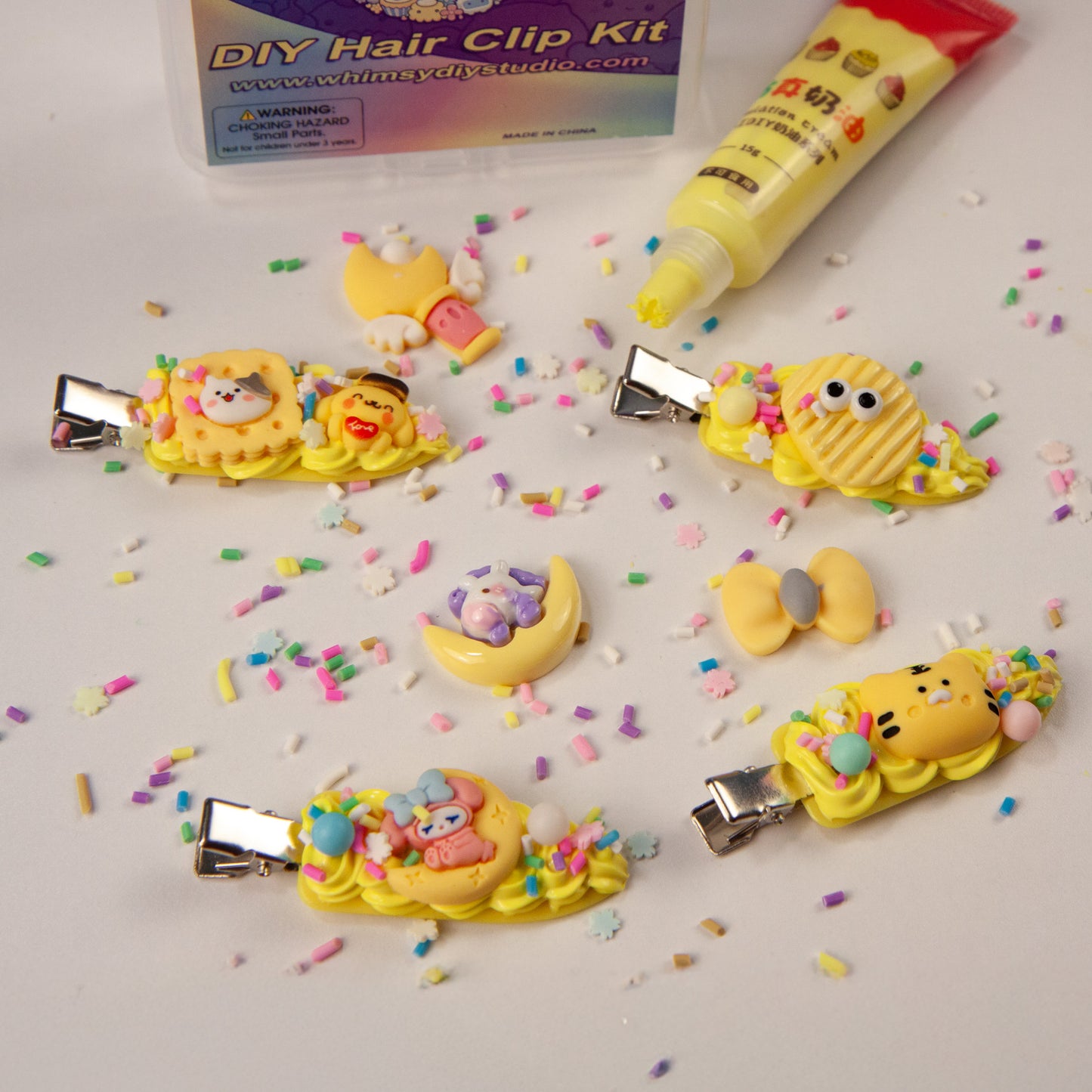 Whimsy Small Decoden Hair Clip Kit - Yellow