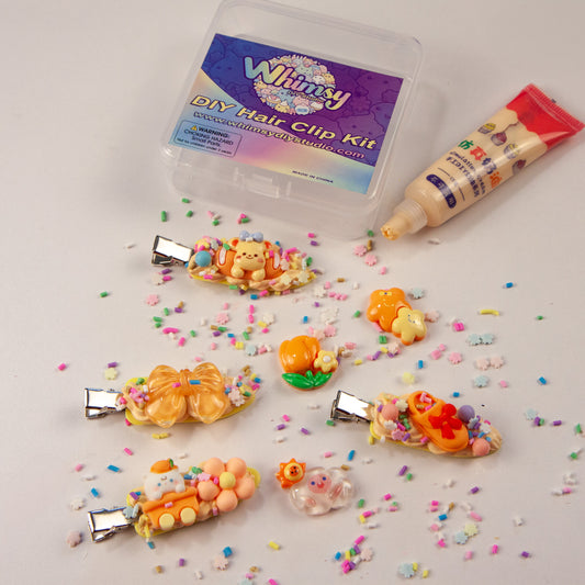 Whimsy Small DIY Decoden Kawaii Hair Clip Kit | Orange