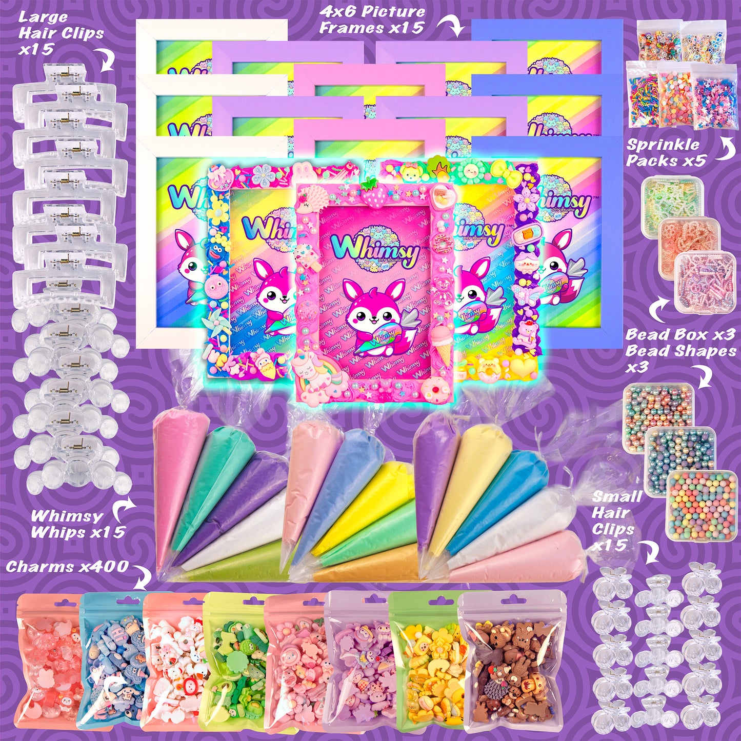 Whimsy DIY Decoden Party Kit - The Ultimate Party in a Box - 15 Person Kit - Picture Frames
