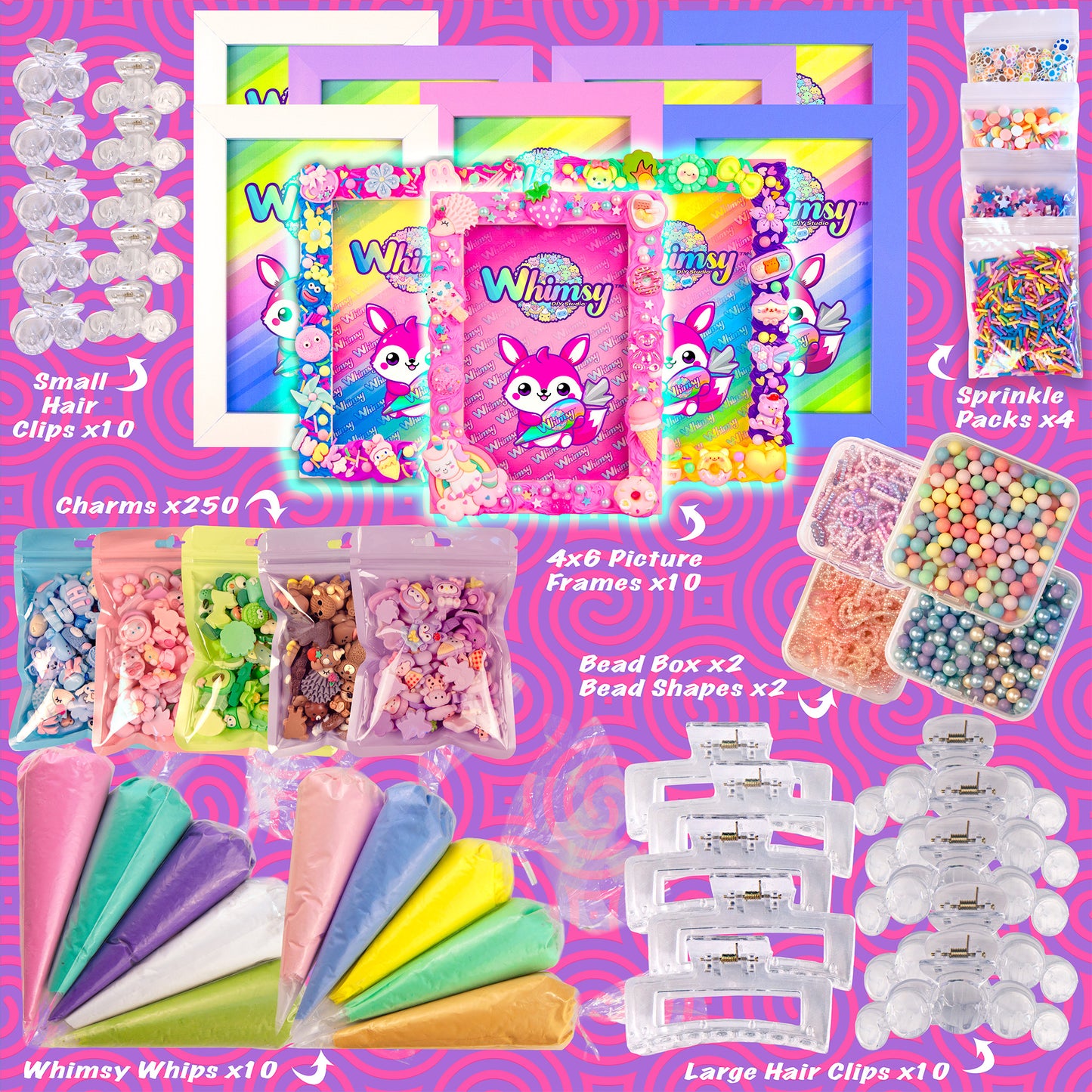 Whimsy DIY Decoden Party Kit - The Ultimate Party in a Box - 10 Person Kit - Picture Frames