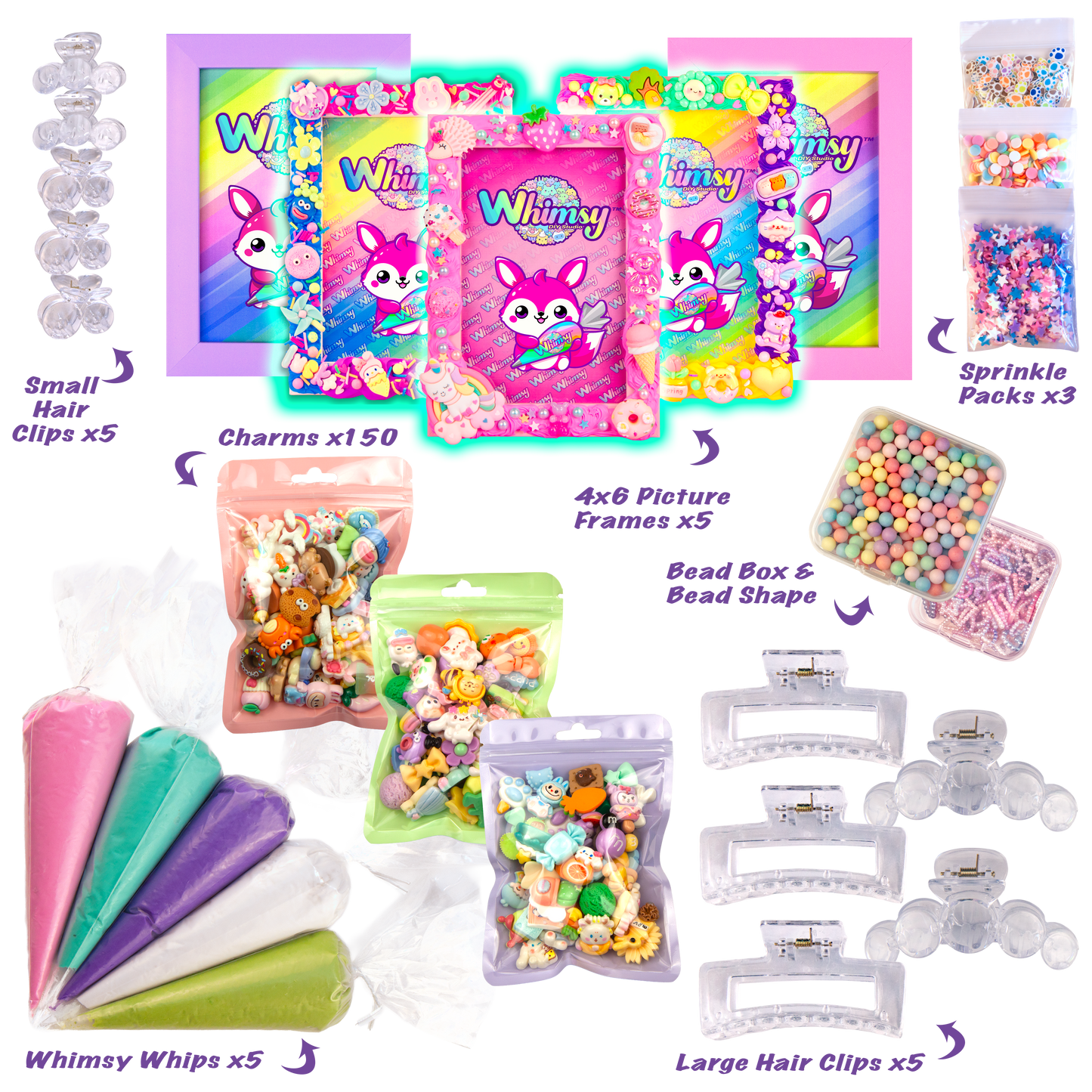 Whimsy DIY Decoden Party Kit - The Ultimate Party in a Box - 5 Person Kit - Picture Frames