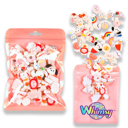 Premium Decoden Kawaii Flatback Resin Charms | 50 Count White | by Whimsy DIY Studio