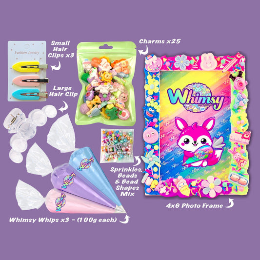 White Multicolor DIY Decoden Picture Frame Kit - Whimsy DIY Studio