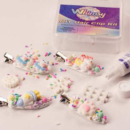 Whimsy Small Decoden Hair Clip Kit - White