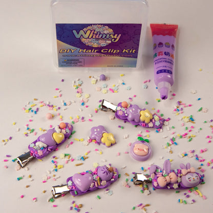 Whimsy Small Decoden Hair Clip Kit - Purple