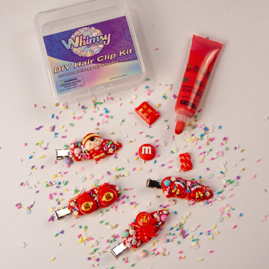 Whimsy Small Decoden Hair Clip Kit - Red