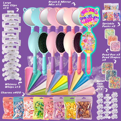 Whimsy DIY Studio Decoden Party Kit - 15 Person Kit - DIY Brushes & Mirrors Mix