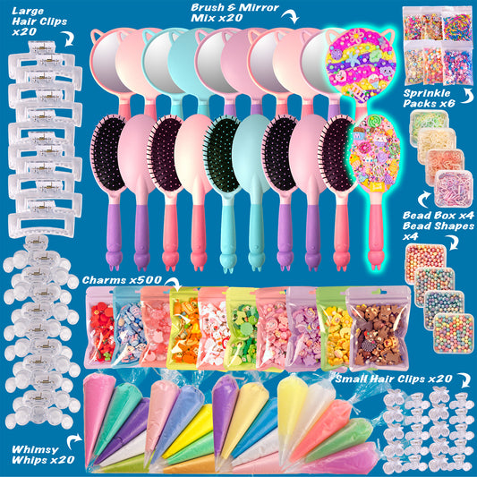 Whimsy DIY Studio Decoden Party Kit - 20 Person Kit - DIY Brushes & Mirrors Mix