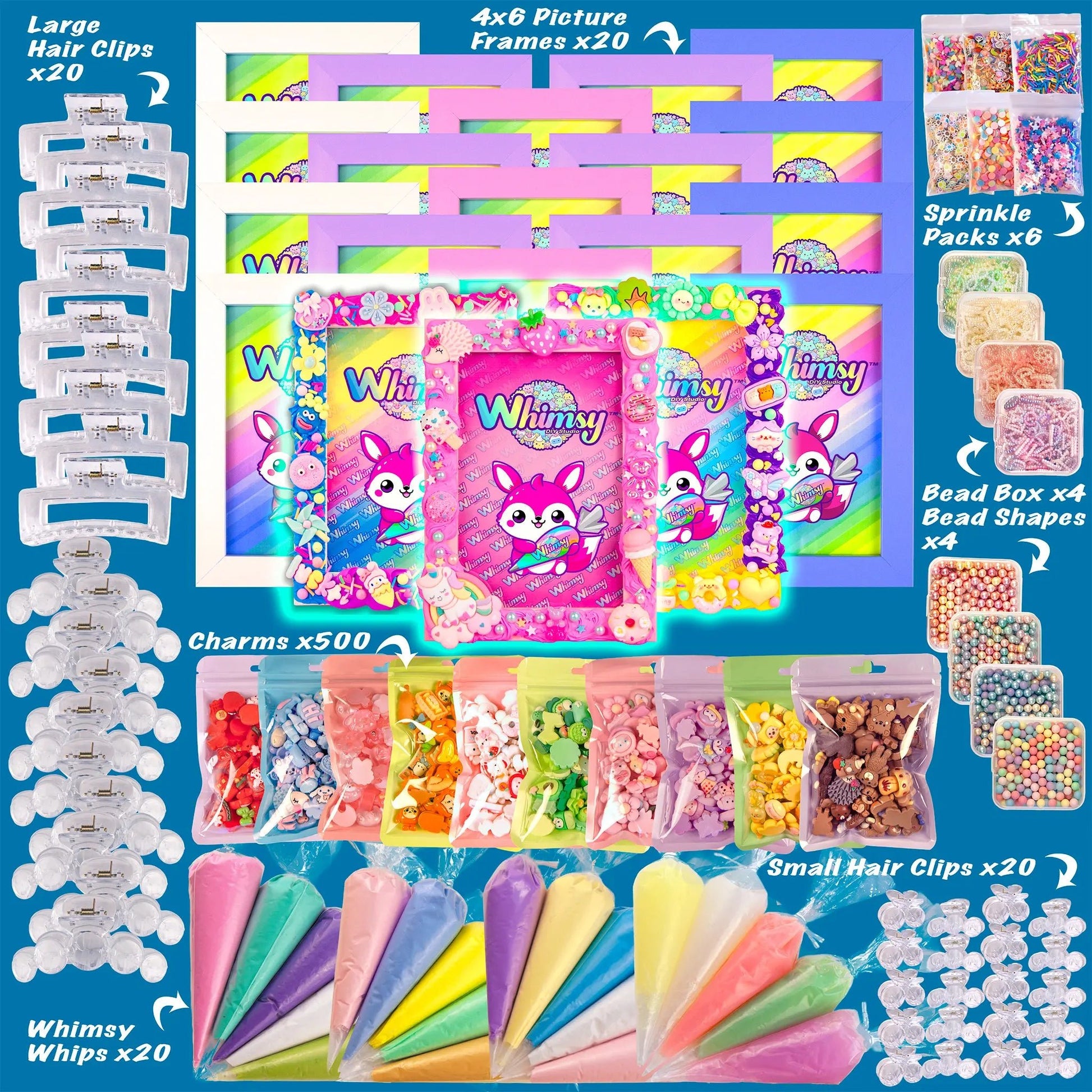 Whimsy DIY Studio Decoden Party Kit - 20 Person Kit - DIY Picture Frames - Whimsy DIY Studio