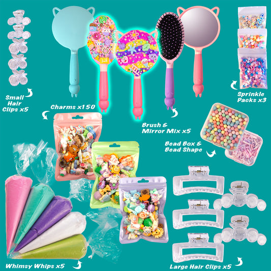 Whimsy DIY Studio Decoden Party Kit - 5 Person Kit - DIY Brushes & Mirrors Mix