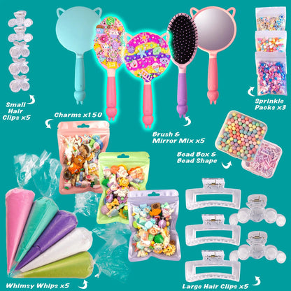 Whimsy DIY Studio Decoden Party Kit - 5 Person Kit - DIY Brushes & Mirrors Mix - Whimsy DIY Studio