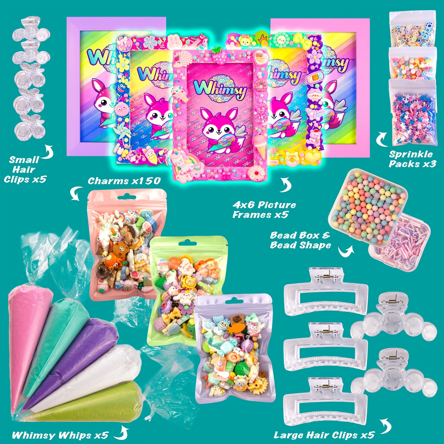 Whimsy DIY Studio Decoden Party Kit - 5 Person Kit - DIY Picture Frames