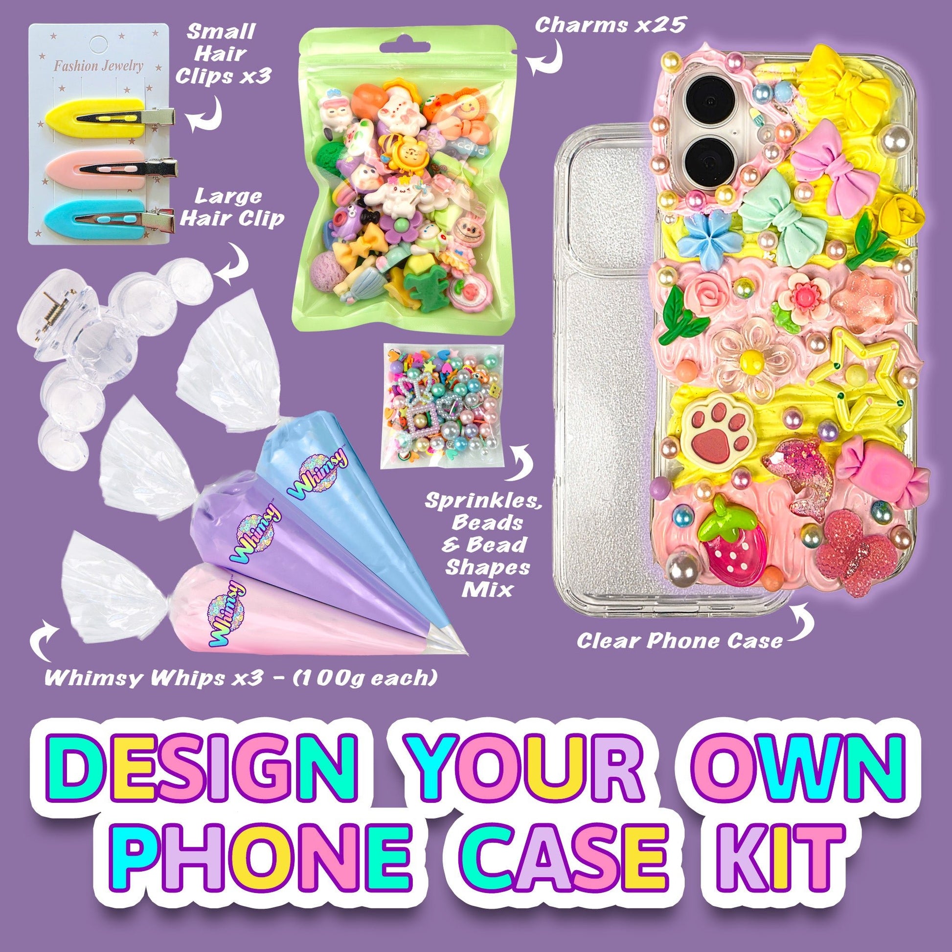 Design Your Own Kit - DIY Decoden Phone Case Kit Whimsy DIY Studio Design Your Own Kit - DIY Decoden Phone Case Kit Whimsy DIY Studio