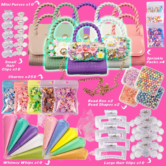 Whimsy DIY Studio Decoden Party Kit - 10 Person Kit - DIY Mini Purses - Limited Edition - Whimsy DIY Studio
