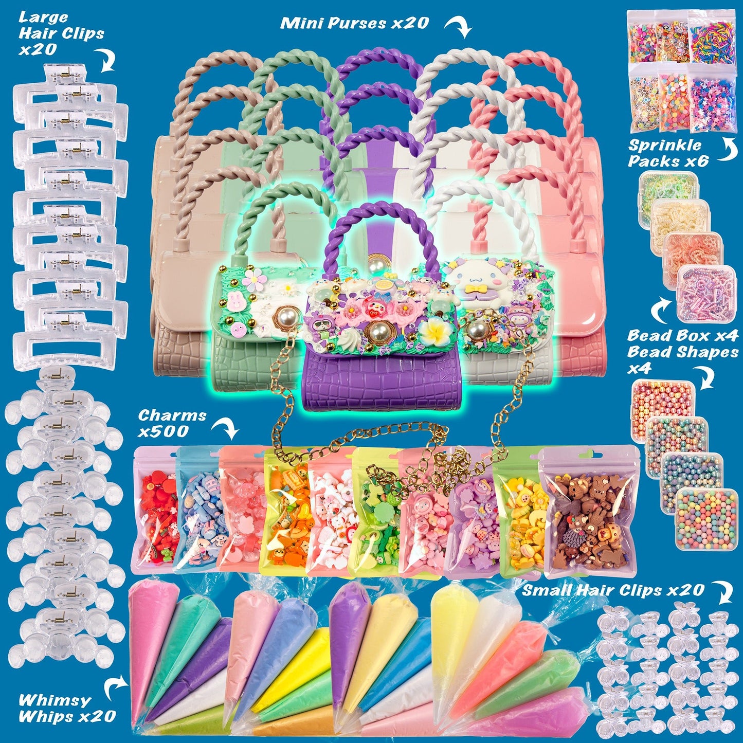 Whimsy DIY Studio Decoden Party Kit - 20 Person Kit - DIY Mini Purses - Limited Edition - Whimsy DIY Studio