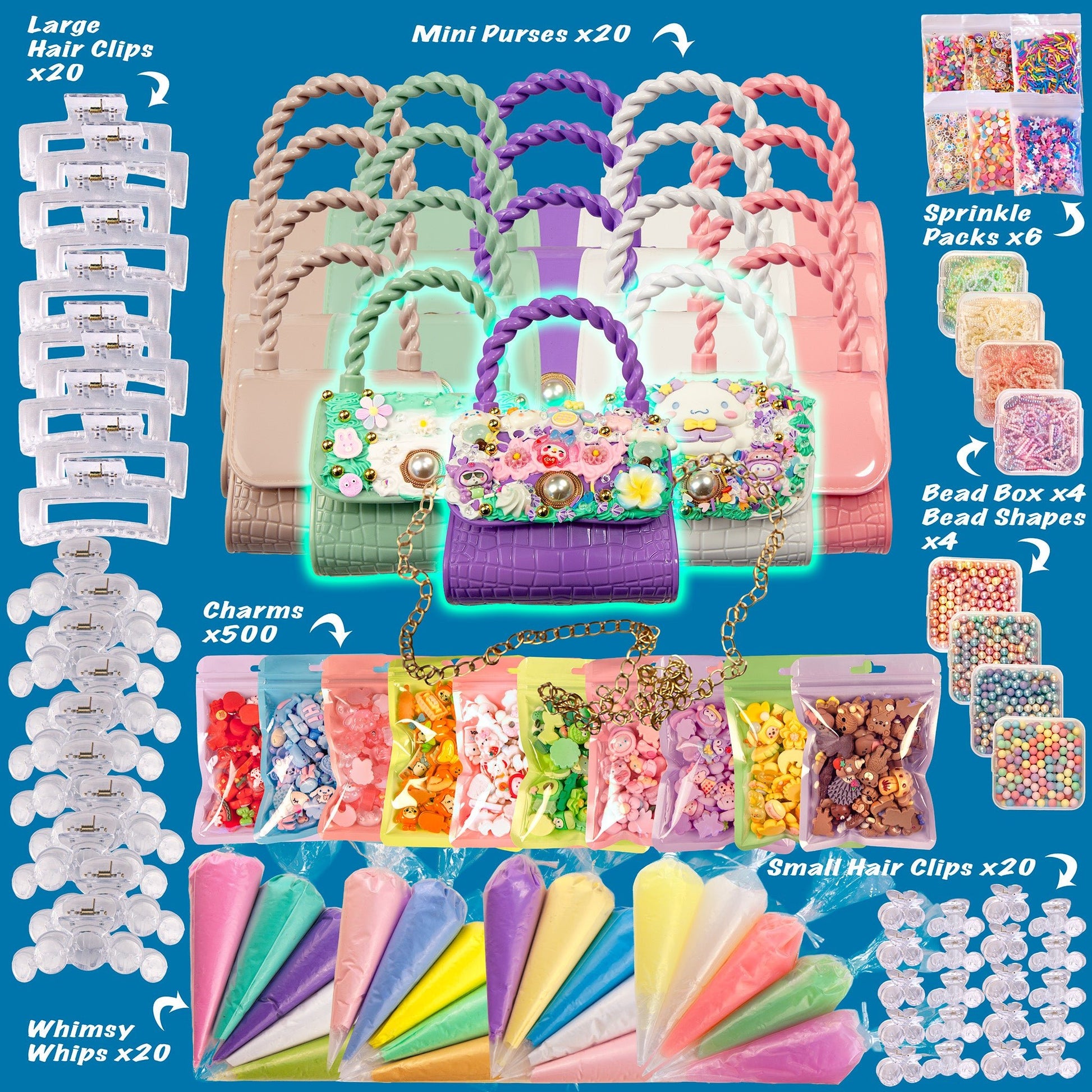 Whimsy DIY Studio Decoden Party Kit - 20 Person Kit - DIY Mini Purses - Limited Edition - Whimsy DIY Studio