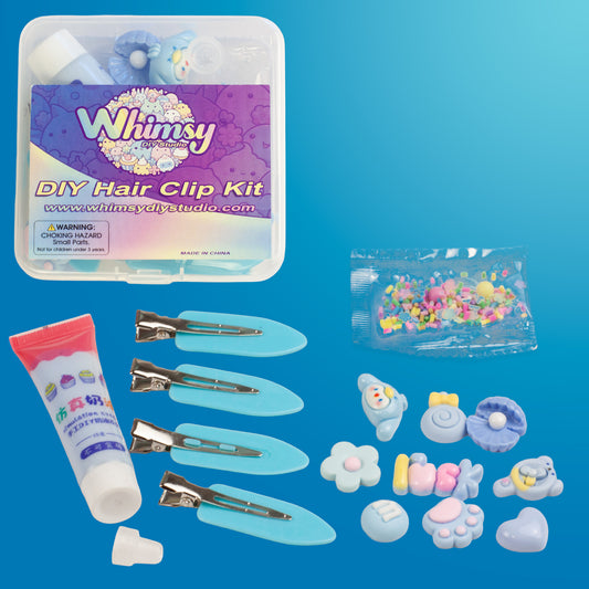 Whimsy Small Decoden Hair Clip Kit - Blue
