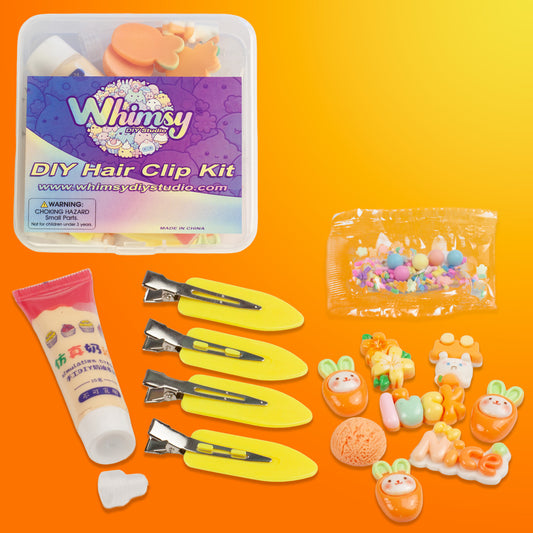 Whimsy Small Decoden Hair Clip Kit - Orange
