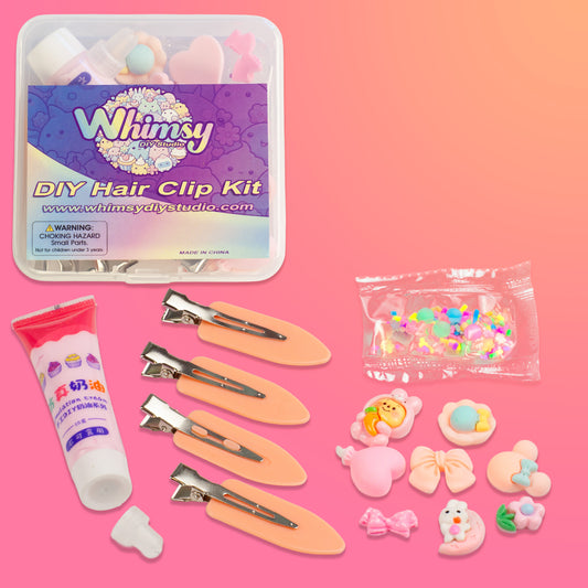 Whimsy Small Decoden Hair Clip Kit - Peachy Pink