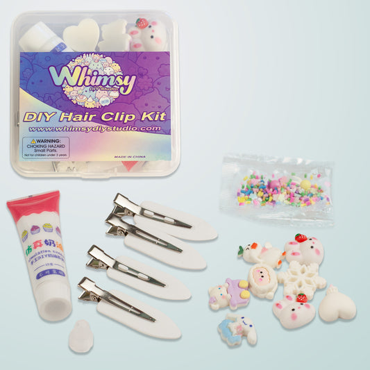 Whimsy Small Decoden Hair Clip Kit - White