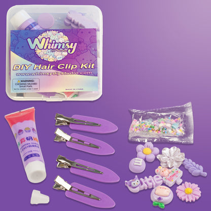 Whimsy Small DIY Decoden Kawaii Hair Clip Kit | Purple