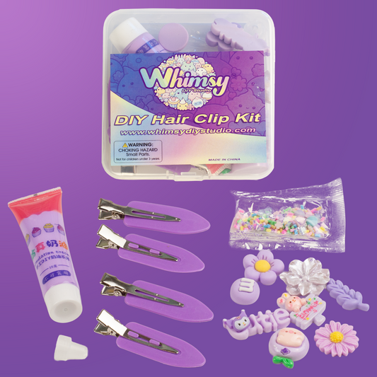 Whimsy Small Decoden Hair Clip Kit - Purple