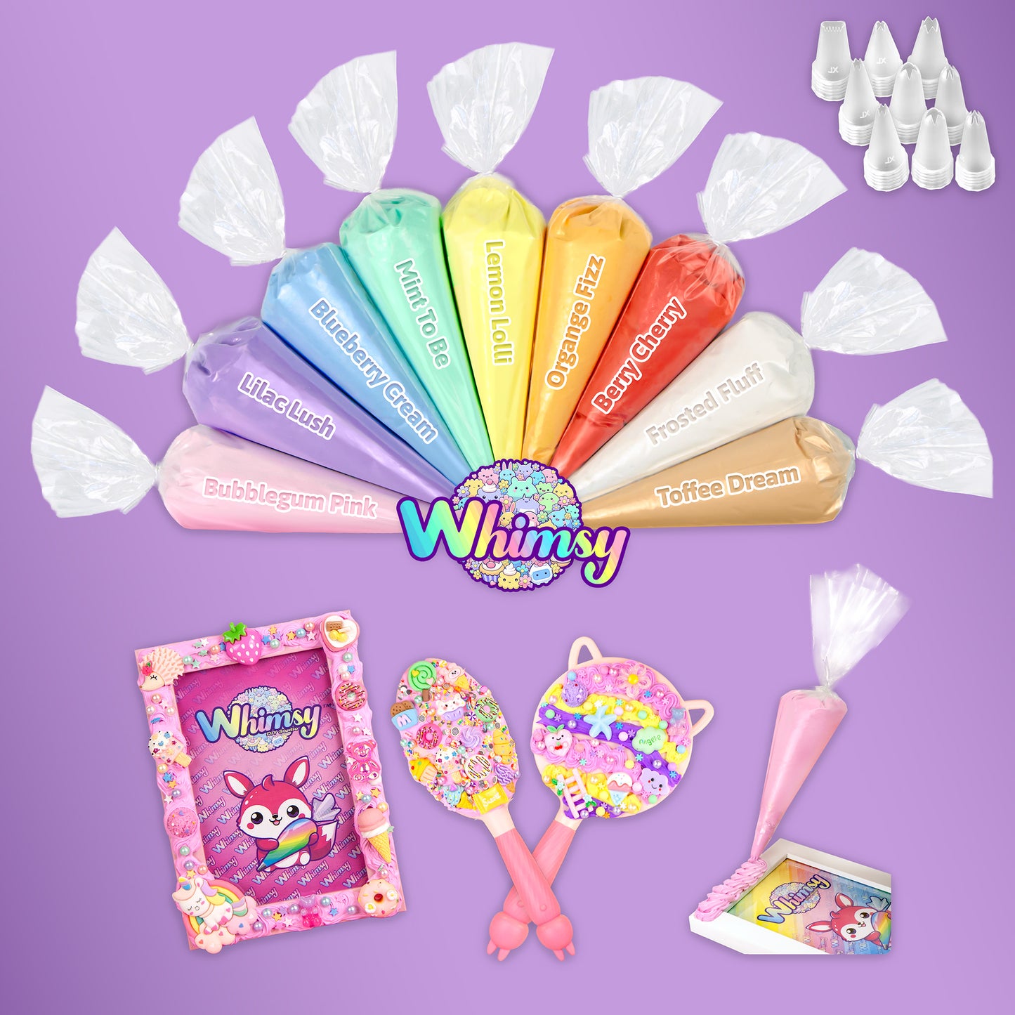 Whimsy Whips 9 Piece Decoden Cream Set - 9 x 100g